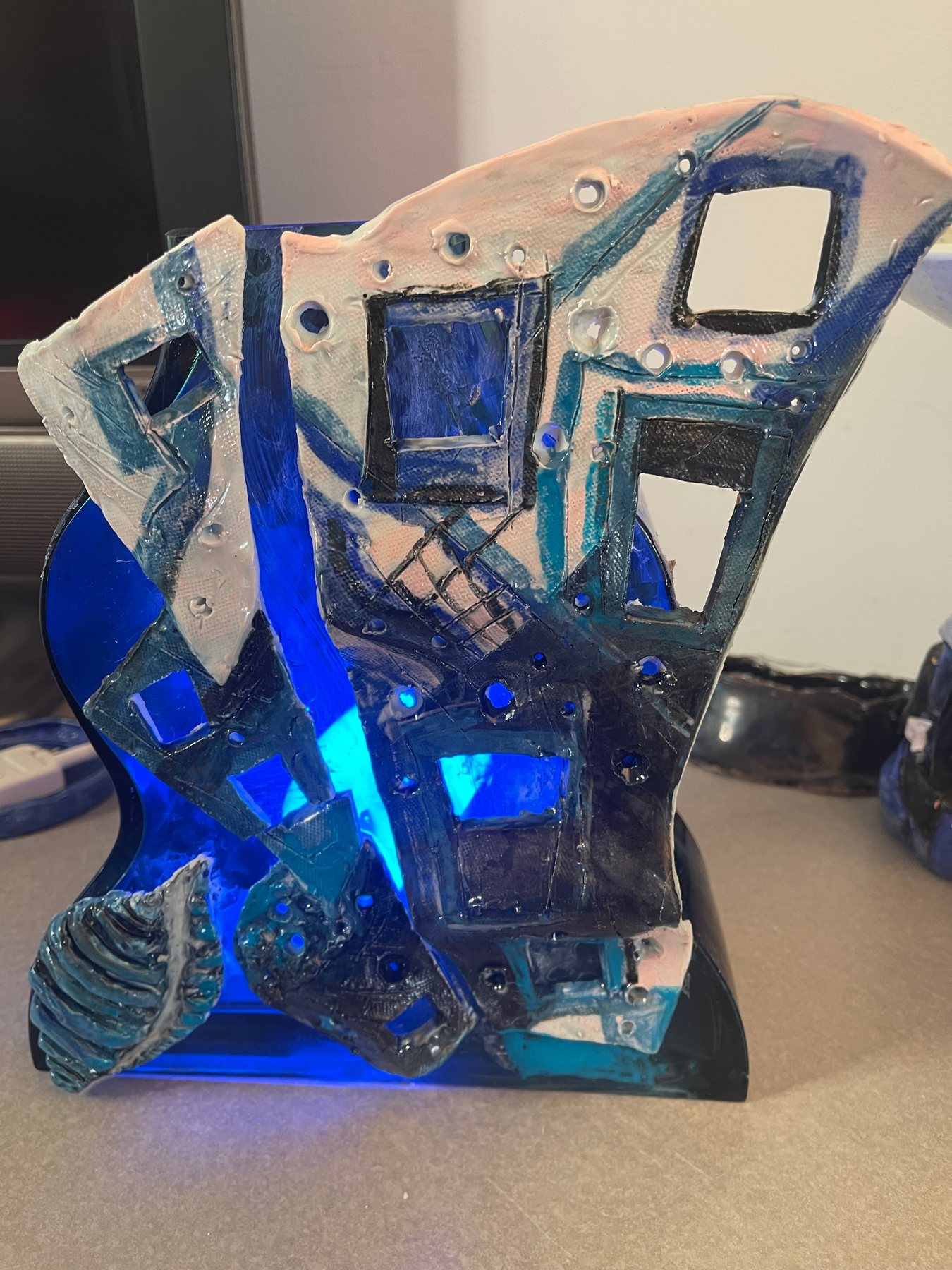 Night light Under the Sea, a ceramic and glass light sculpture